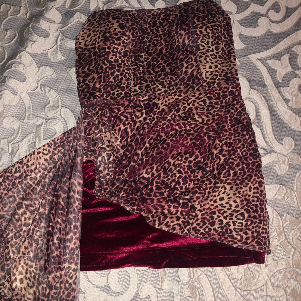 Uri Leopard Mesh Mini Dress by Bella Barnett